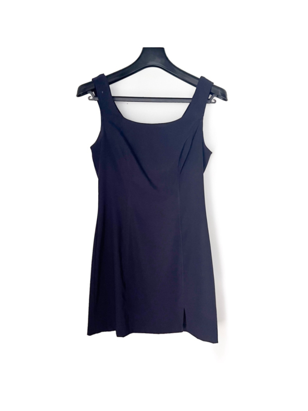 VTG 90s Y2K City Triangles M/S Navy Sheath Mini Dress Minimalist Dark Academia